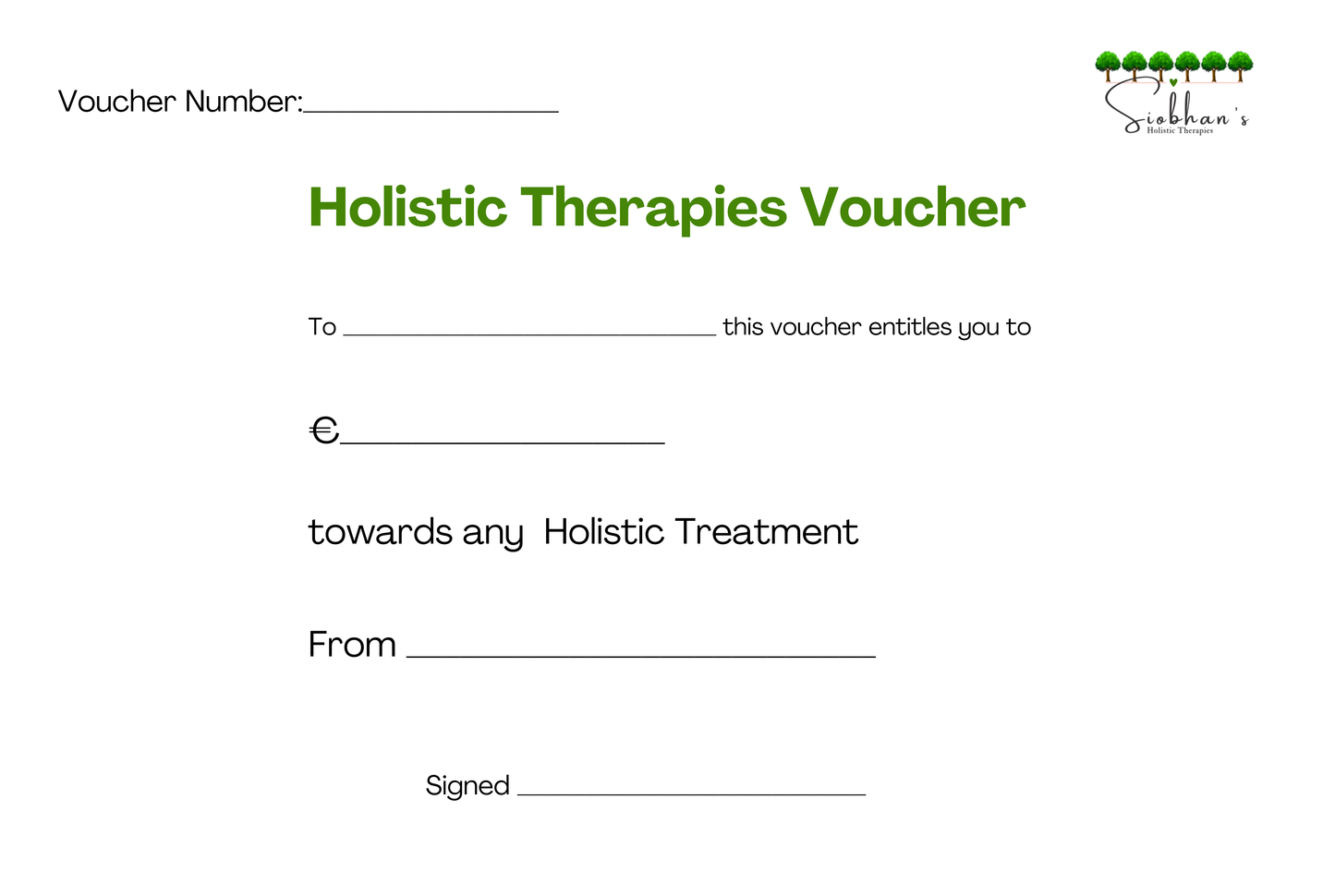 Siobhan's Treatment Gift Card